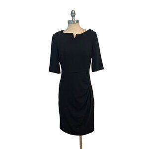 LK BENNETT Black Short Sleeve Pencil Sheath Dress US 6 8